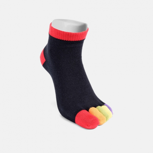 BÄR Zehensocken Rainbow - Schwarz / Rot